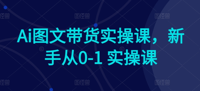 Ai图文带货实操课，新手从0-1 实操课_无忧资源社|无忧资源社