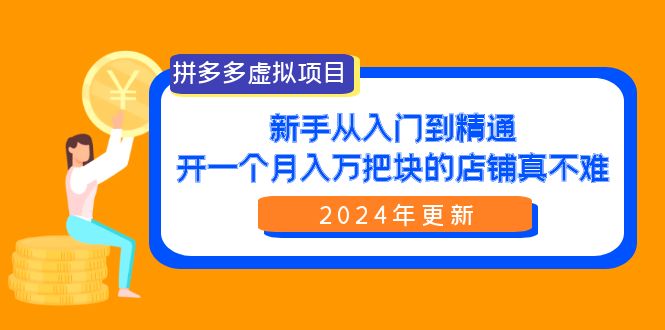 拼多多虚拟项目：入门到精通，开一个月入万把块的店铺 真不难（24年更新）_无忧资源社|无忧资源社
