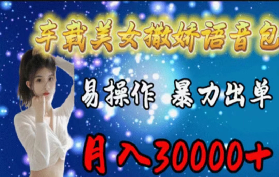 车载美女撒娇语音包，执行就出单，月入3000＋，小白看完课程就能马上实操|无忧资源社