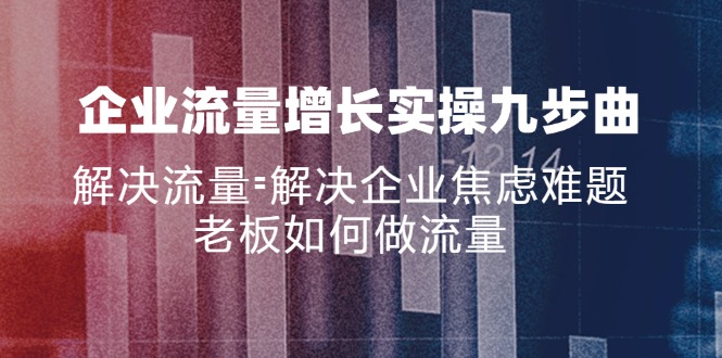 （11822期）企业流量增长实战九步曲，解决流量=解决企业焦虑难题，老板如何做流量|无忧资源社