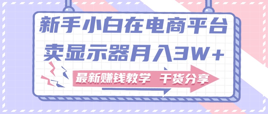 新手小白如何做到在电商平台卖显示器月入3W+，最新赚钱教学干货分享|无忧资源社