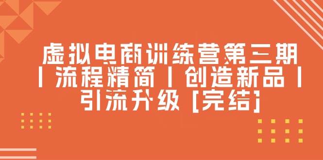 虚拟电商训练营第三期丨流程精简丨创造新品丨引流升级 [完结]|无忧资源社