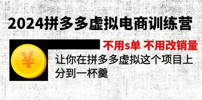 （12024期）2024拼多多虚拟电商训练营 不s单 不改销量做虚拟项目分一杯羹(更新10节)|无忧资源社