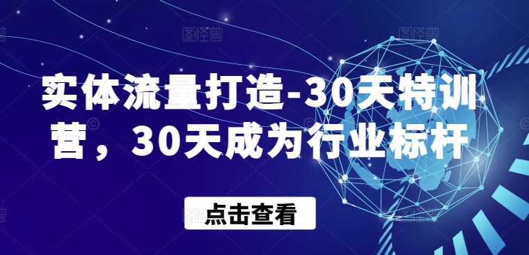 实体流量打造-30天特训营，30天成为行业标杆_无忧资源社|无忧资源社