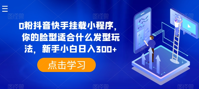 0粉抖音快手挂载小程序，你的脸型适合什么发型玩法，新手小白日入300+_无忧资源社|无忧资源社