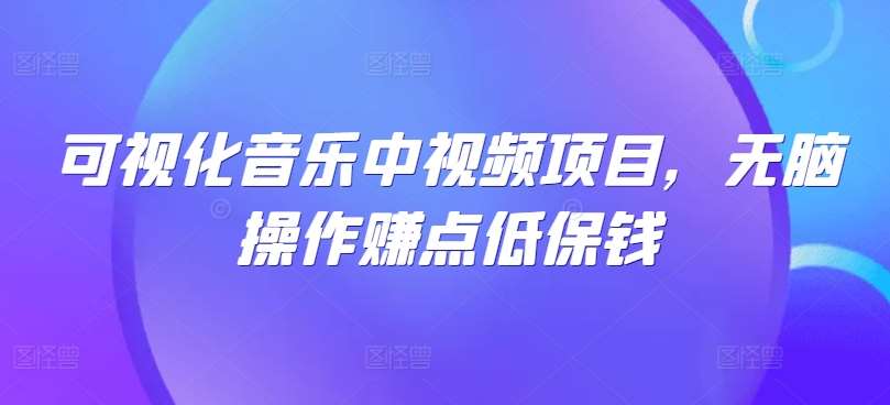 可视化音乐中视频项目，无脑操作赚点低保钱|无忧资源社