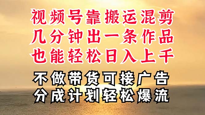 深层揭秘视频号项目，是如何靠搬运混剪做到日入过千上万的，带你轻松爆…|无忧资源社