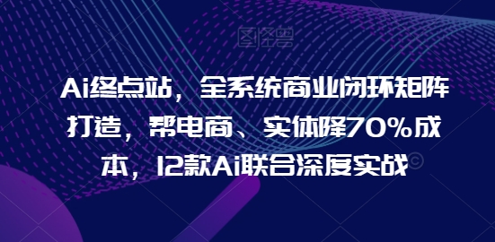 Ai终点站，全系统商业闭环矩阵打造，帮电商、实体降70%成本，12款Ai联合深度实战_无忧资源社|无忧资源社