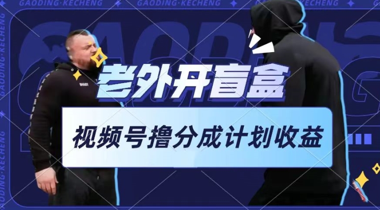 老外开盲盒视频，撸视频号分成计划收益，每天只需一小时，新手小白轻松上手_无忧资源社|无忧资源社