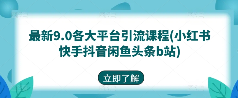 最新9.0各大平台引流课程|无忧资源社