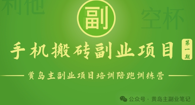 手机搬砖小副业项目训练营1.0，实测1小时收益50+，一部手机轻松日入100+_无忧资源社|无忧资源社