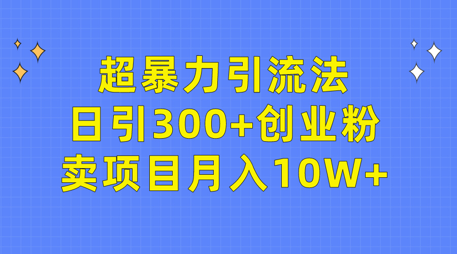 超暴力引流法，日引300+创业粉，卖项目月入10W+_无忧资源社|无忧资源社