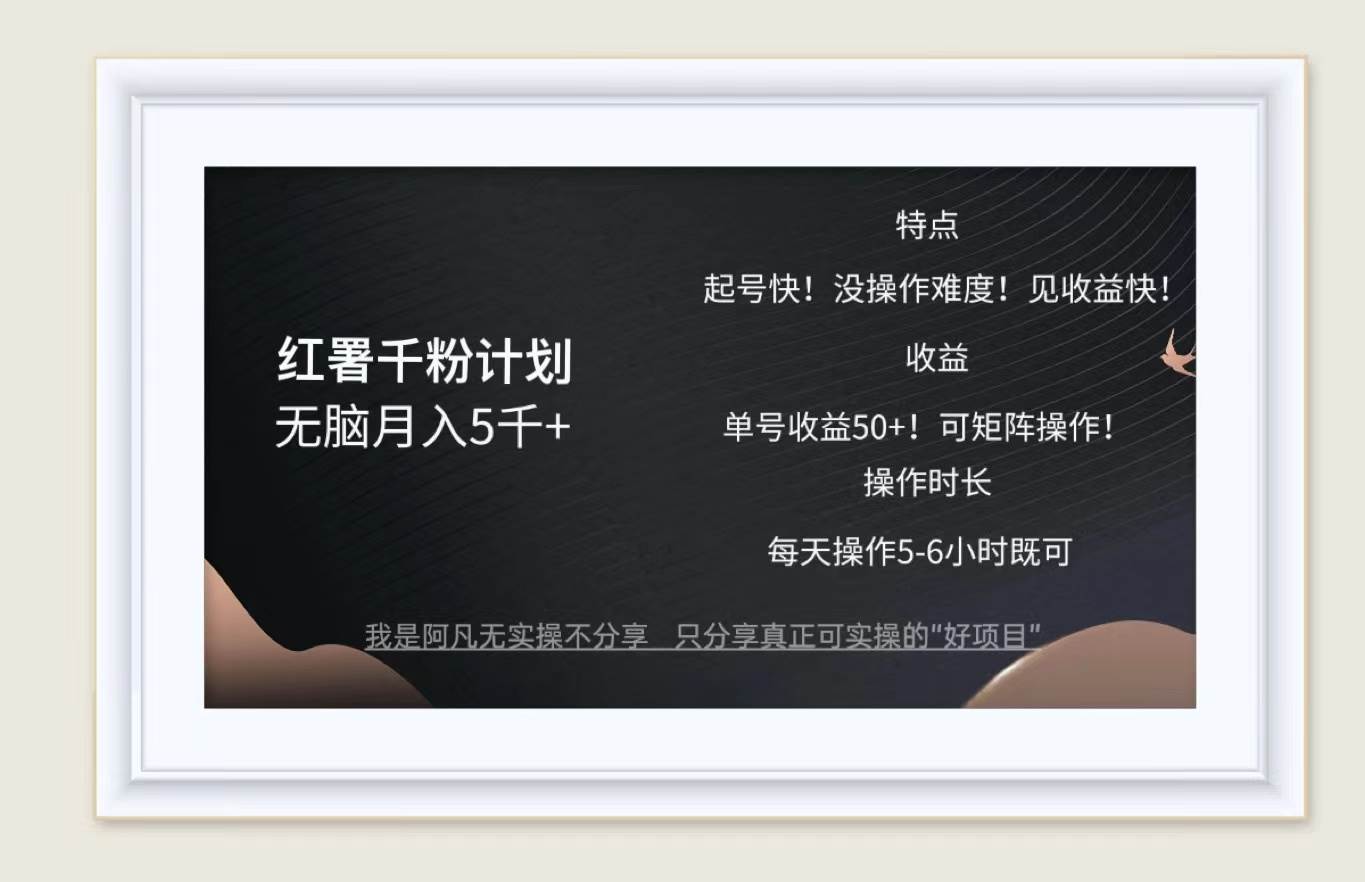 （12560期）红薯千粉计划无脑月入5千+！既做既赚！|无忧资源社
