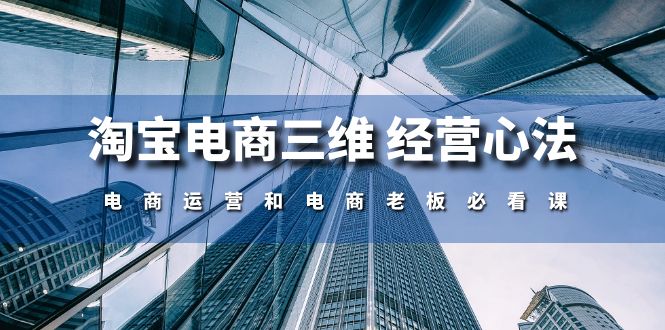 淘宝电商三维经营心法：电商运营和电商老板必看课_无忧资源社|无忧资源社