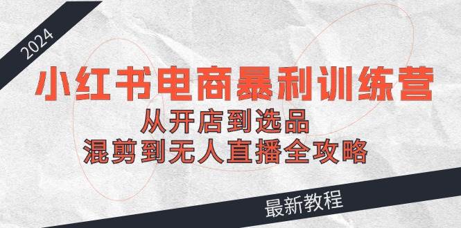 （12361期）2024小红书电商暴利训练营：从开店到选品，混剪到无人直播全攻略|无忧资源社