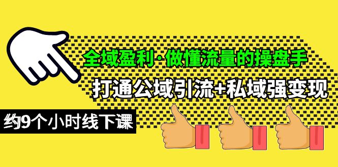 全域盈利·做懂流量的操盘手，打通公域引流+私域强变现，约9个小时线下课_无忧资源社|无忧资源社