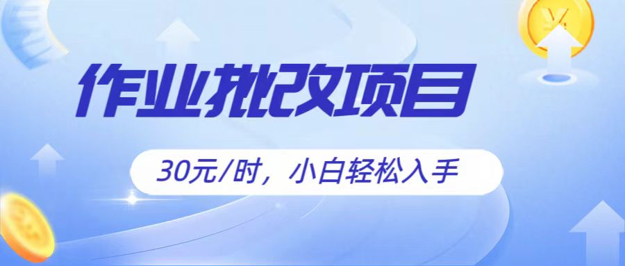 作业批改项目30元/时，简单小白轻松入手，非常适合兼职|无忧资源社