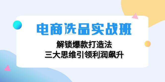 （12398期）电商选品实战班：解锁爆款打造法，三大思维引领利润飙升|无忧资源社