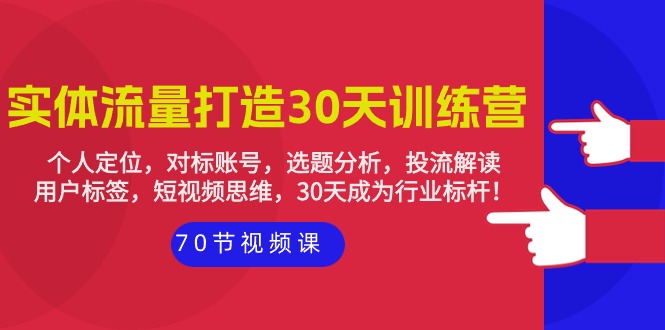 实体-流量打造-30天训练营：个人定位，对标账号，选题分析，投流解读-70节_无忧资源社|无忧资源社