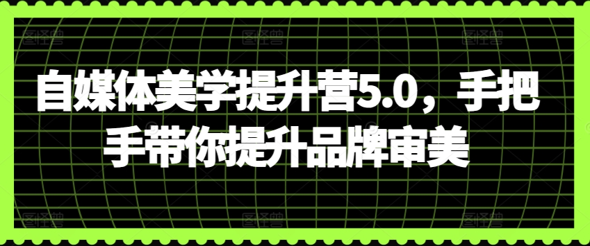 自媒体美学提升营5.0，手把手带你提升品牌审美_无忧资源社|无忧资源社