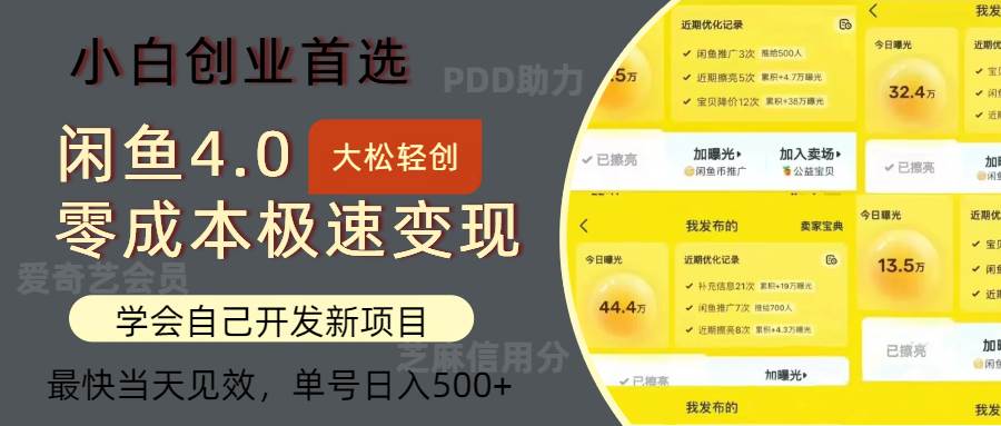 （12434期）闲鱼0成本极速变现项目，多种变现方式 单号日入500+最新玩法|无忧资源社