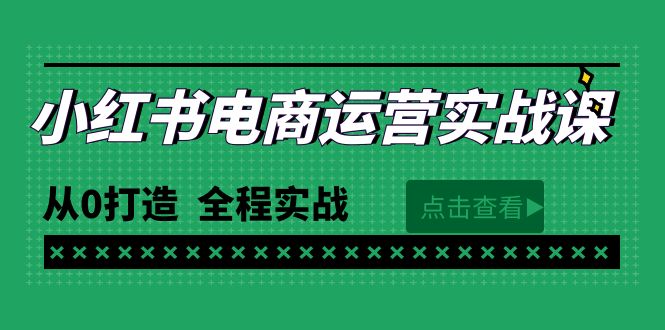 最新小红书·电商运营实战课，从0打造全程实战（65节视频课）_无忧资源社|无忧资源社